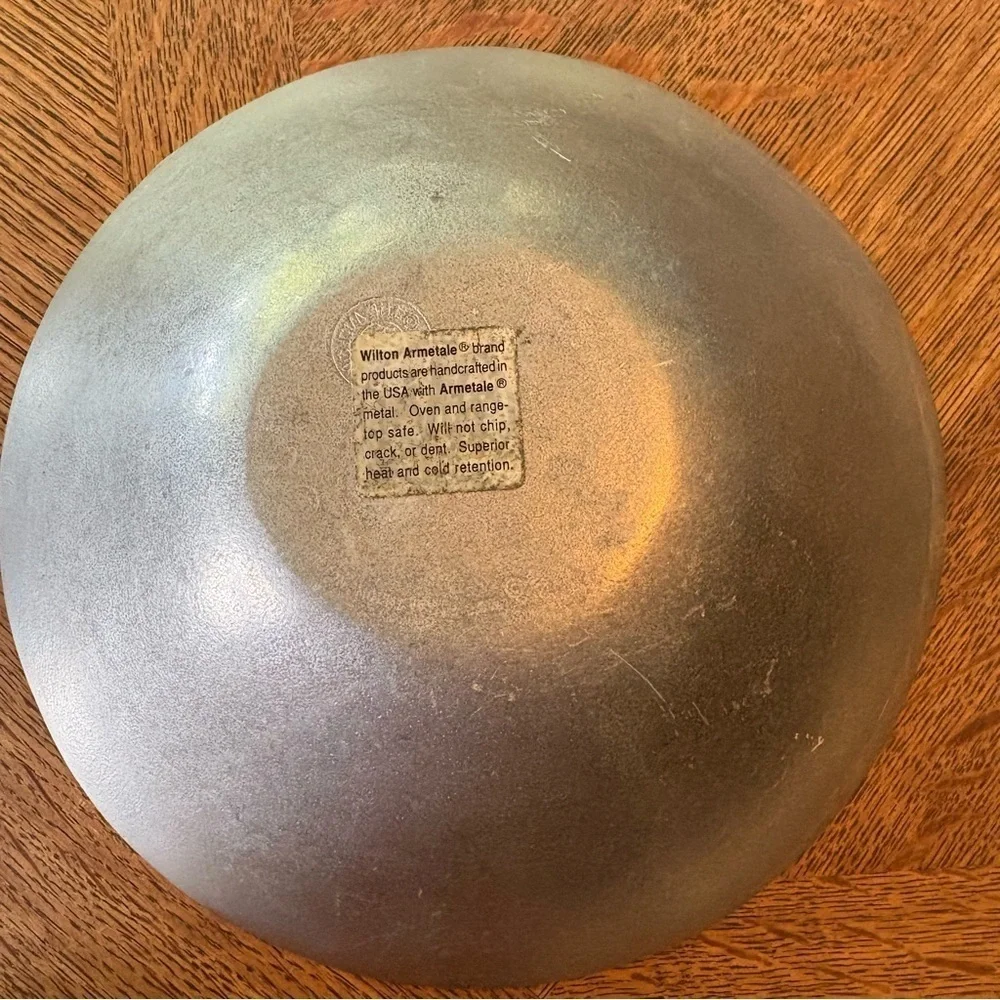 Vintage Wilton Armetale Pewter Decorative Bowl with Fruit Design